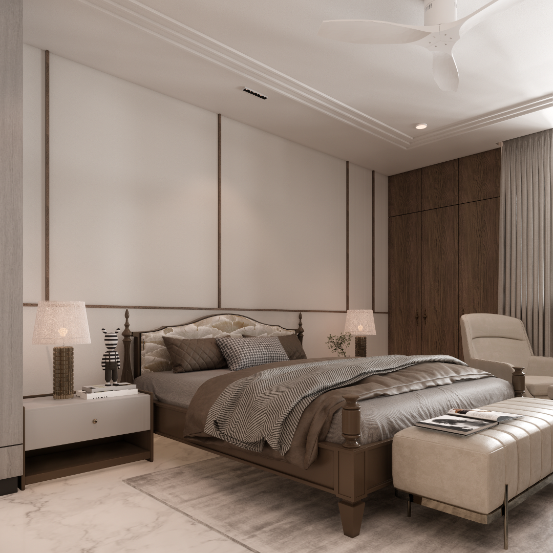 Room with furniture placed and styling underway — execution stage
