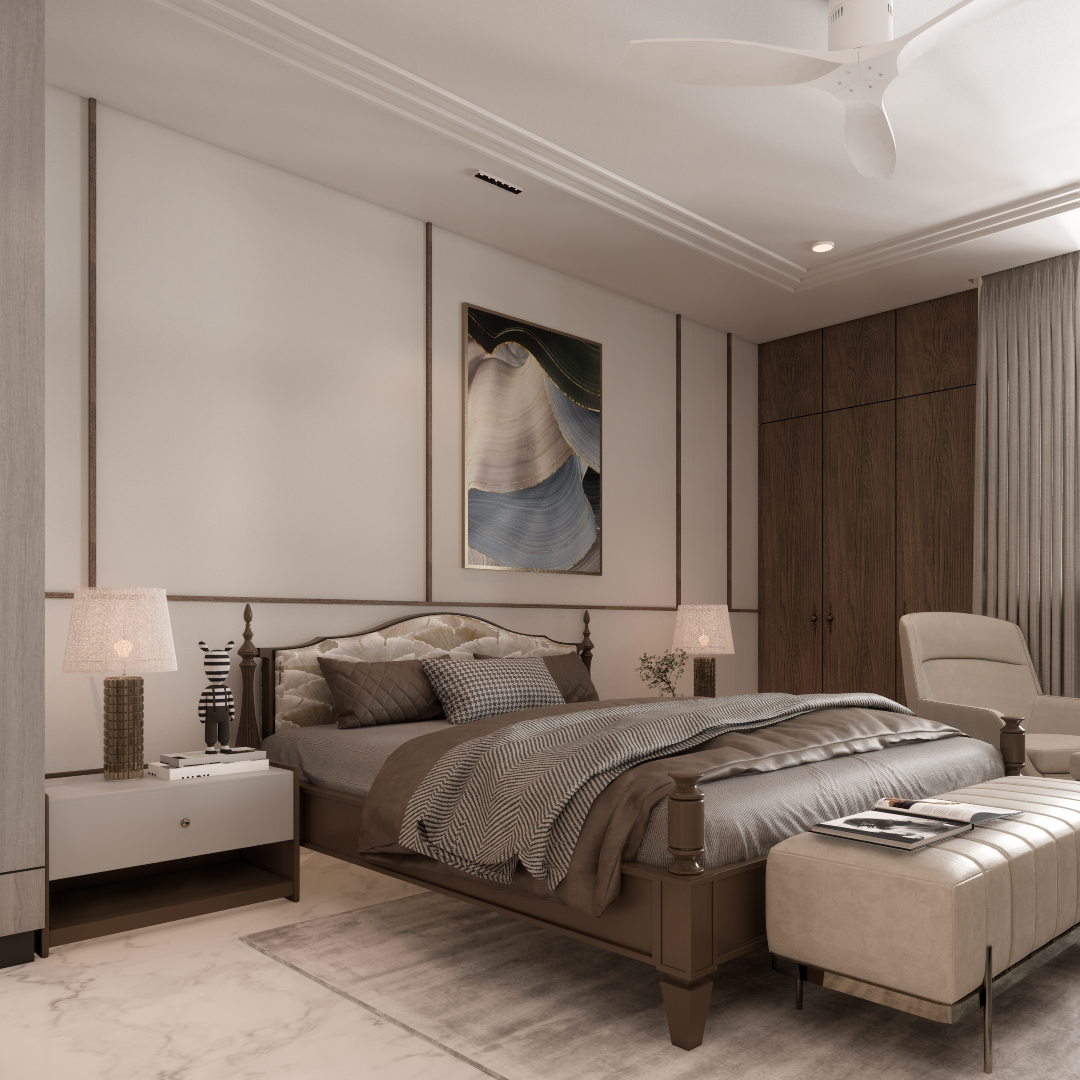 Fully styled room with wall art — final reveal